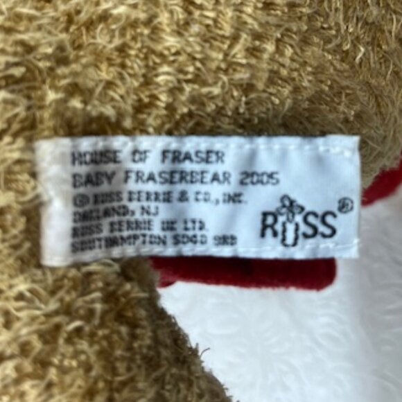 Cute Russ Sitting Baby Fraserbear 2005 Brown w/Red Jacket - Picture 11 of 13